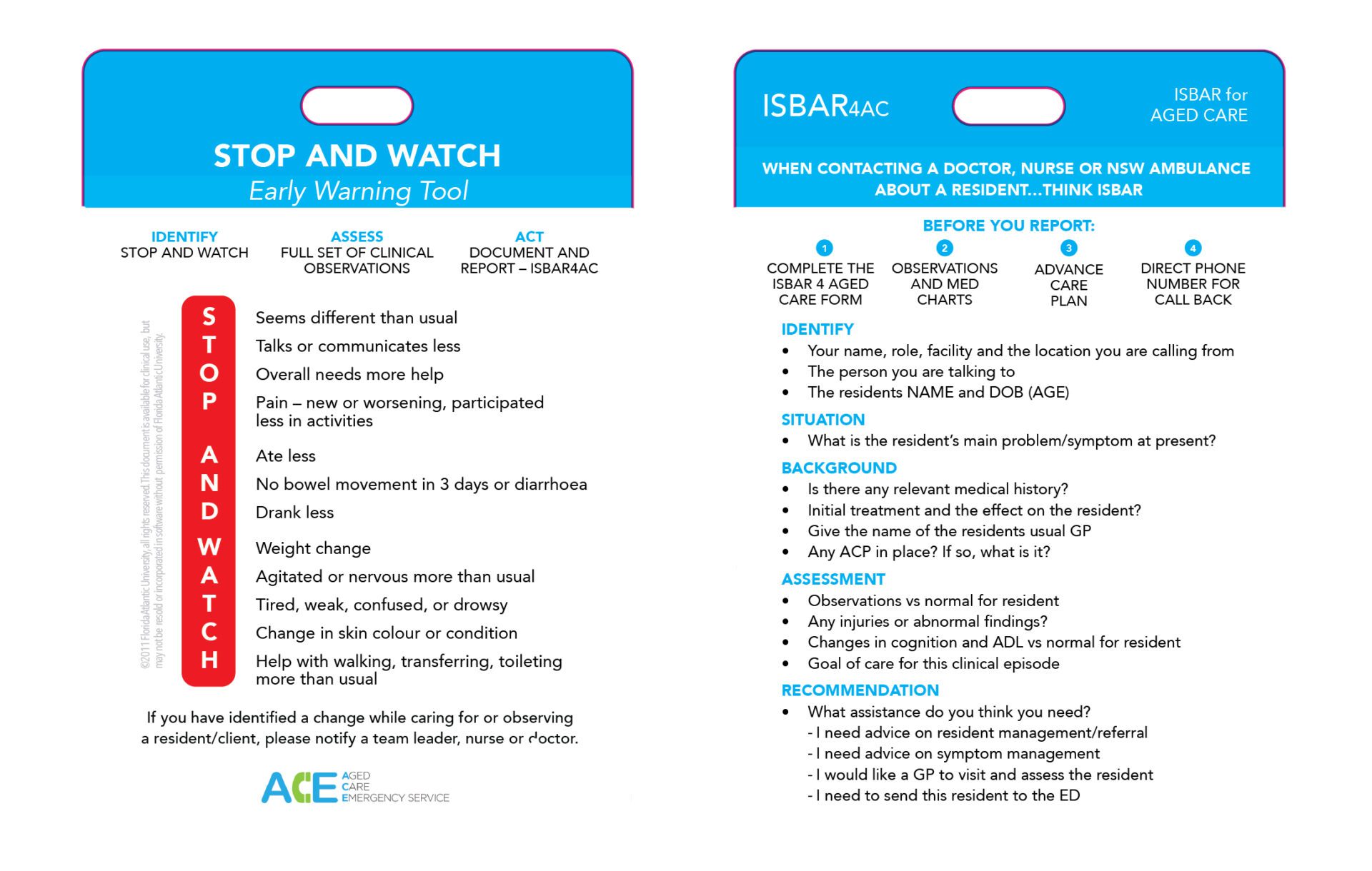 Hunter Primary Care_ISBAR card Hunter Primary Care_ISBAR card